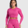Adapt Fleck Seamless Long Sleeve Crop Top