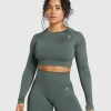 Adapt Fleck Seamless Long Sleeve Crop Top