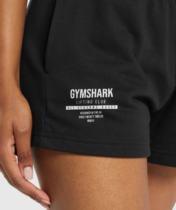 Care Label Graphic Brushed Shorts