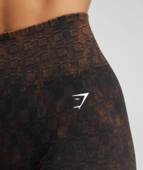 Check Seamless Washed Shorts