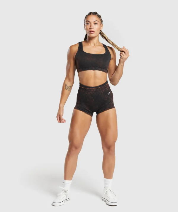 Check Seamless Washed Sports Bra