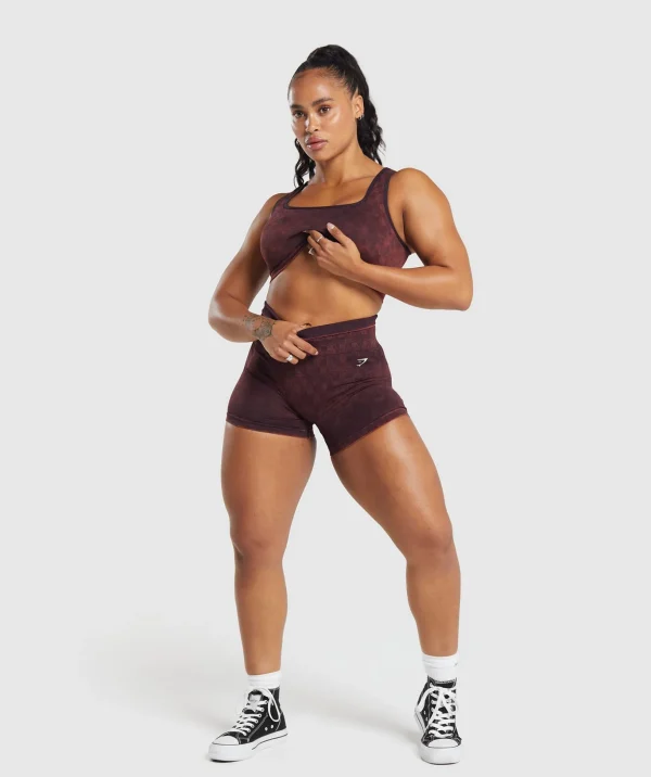 Check Seamless Washed Sports Bra