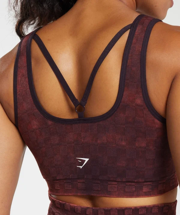 Check Seamless Washed Sports Bra