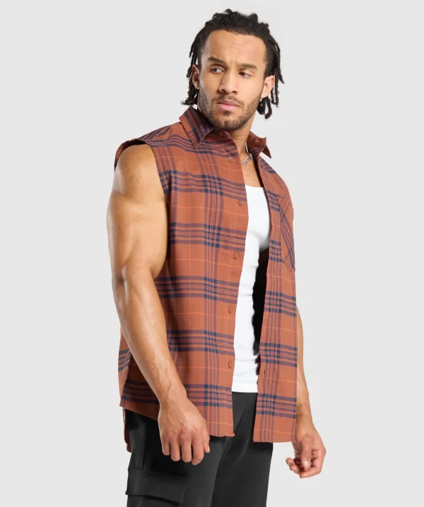 Check Sleeveless Shirt