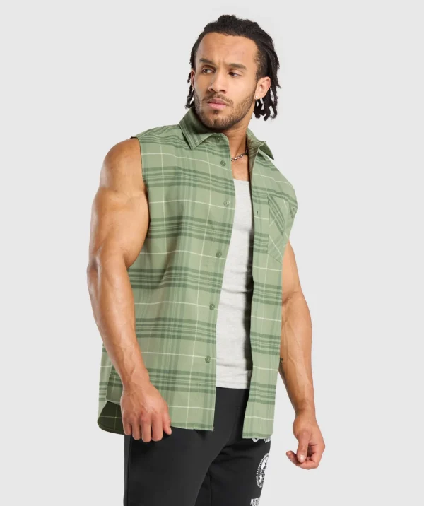 Check Sleeveless Shirt