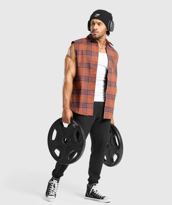 Check Sleeveless Shirt