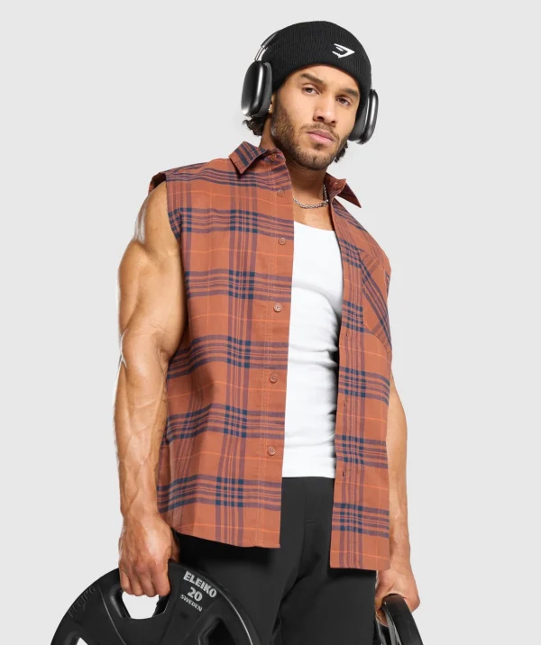 Check Sleeveless Shirt
