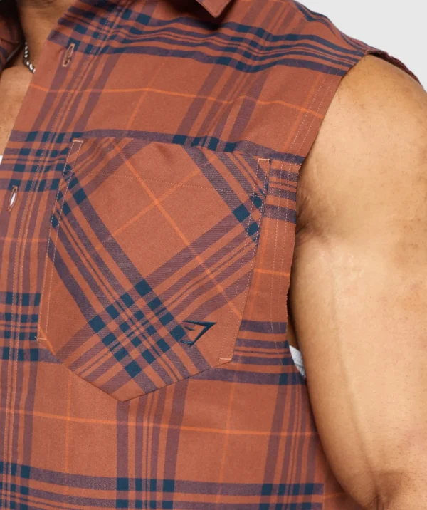 Check Sleeveless Shirt