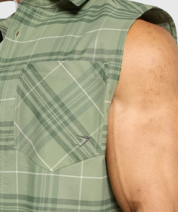 Check Sleeveless Shirt