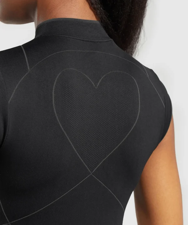 Contour Heart Seamless Short Sleeve Top