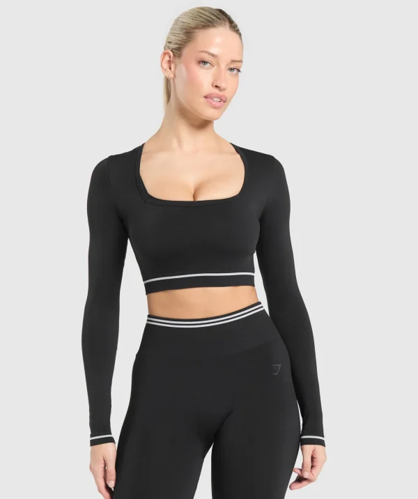 Contrast Seamless Crop Top