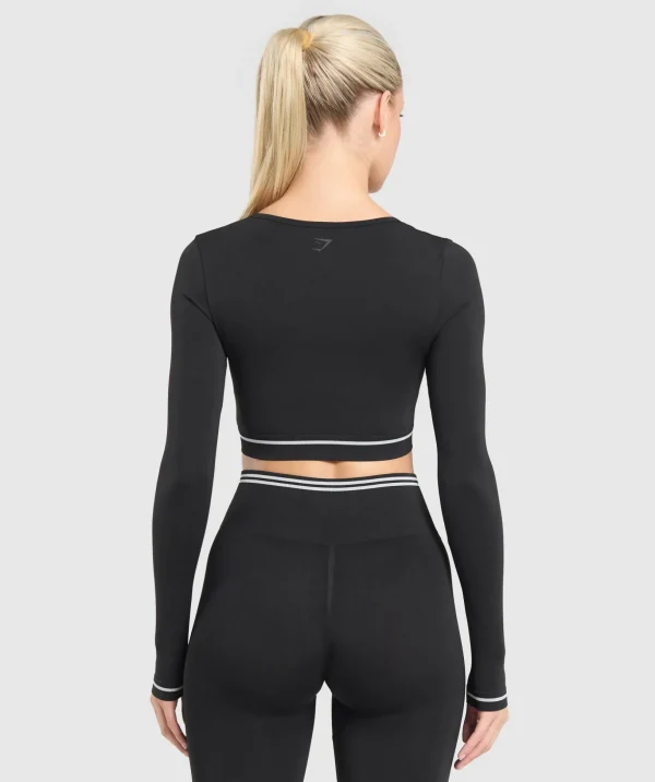 Contrast Seamless Crop Top