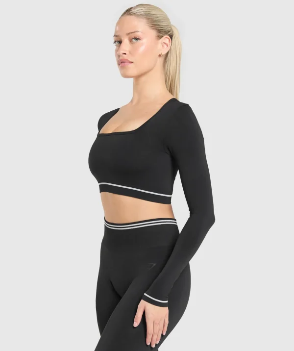 Contrast Seamless Crop Top