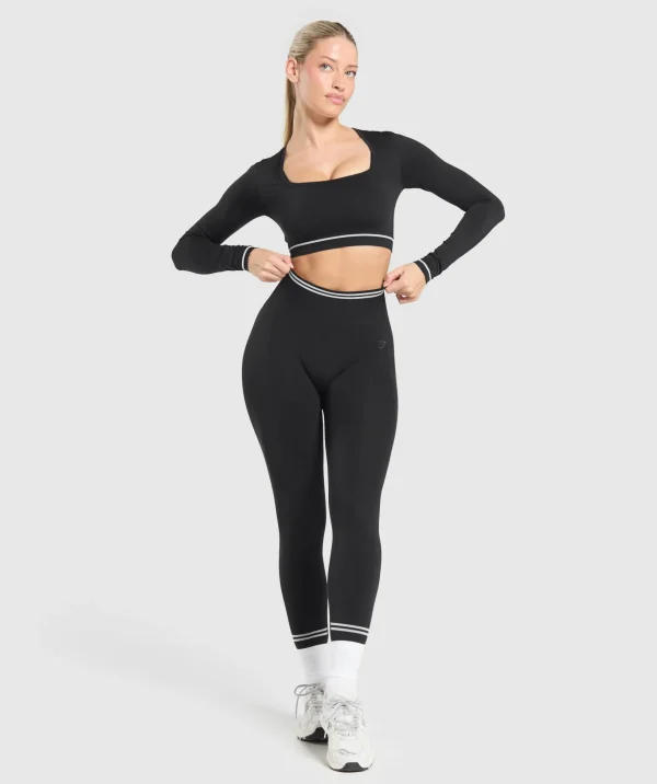 Contrast Seamless Crop Top