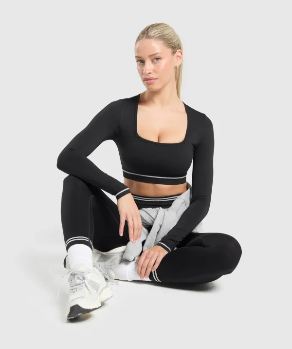Contrast Seamless Crop Top