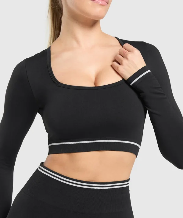 Contrast Seamless Crop Top