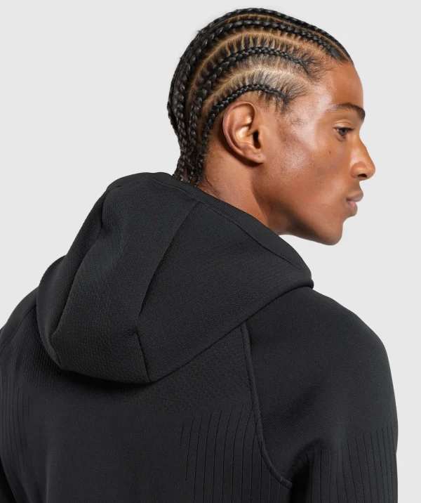 Flat Knit Zip Up Hoodie