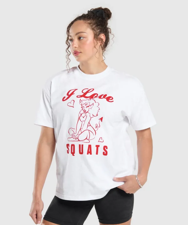I Love Squats Graphic Oversized Tee