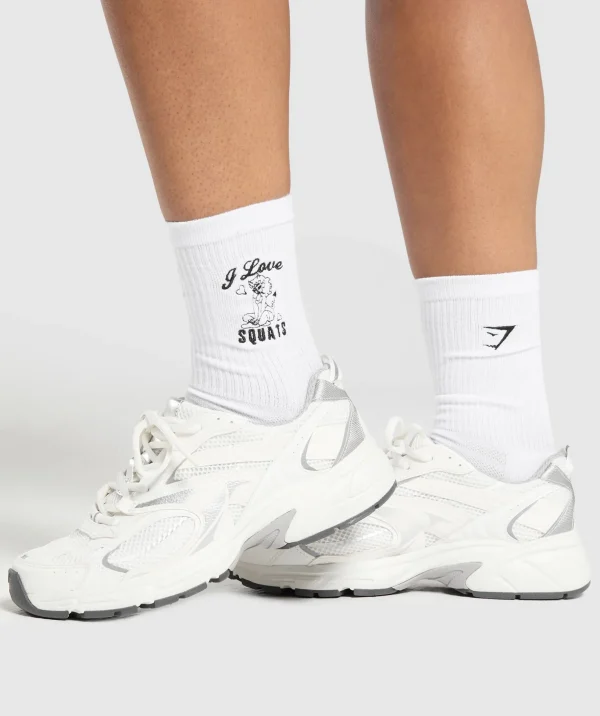 Love Squats Graphic Crew Sock Single