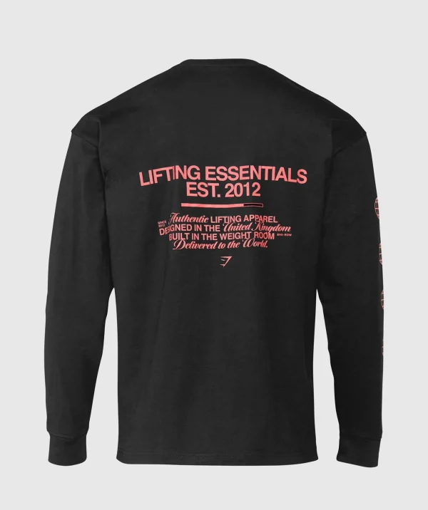 Metal Lifting Graphic Long Sleeve T-Shirt