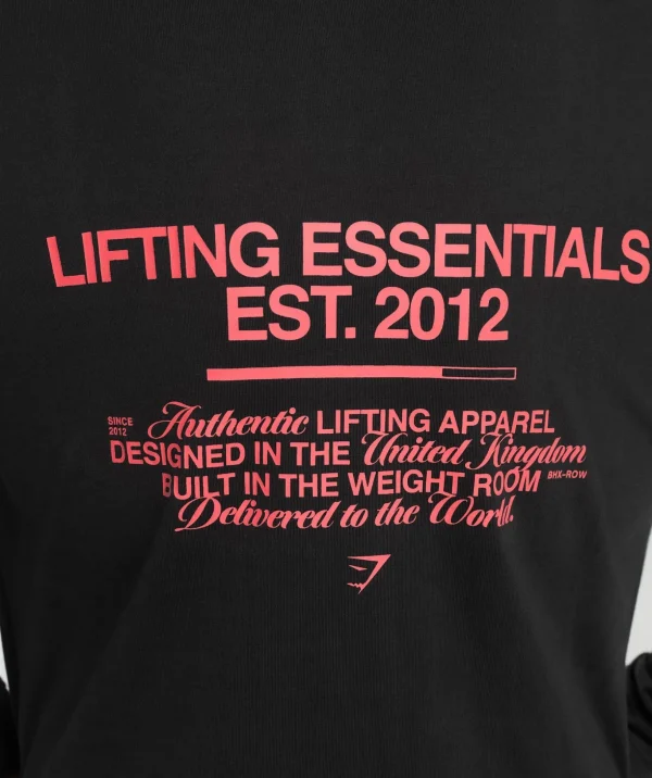 Metal Lifting Graphic Long Sleeve T-Shirt