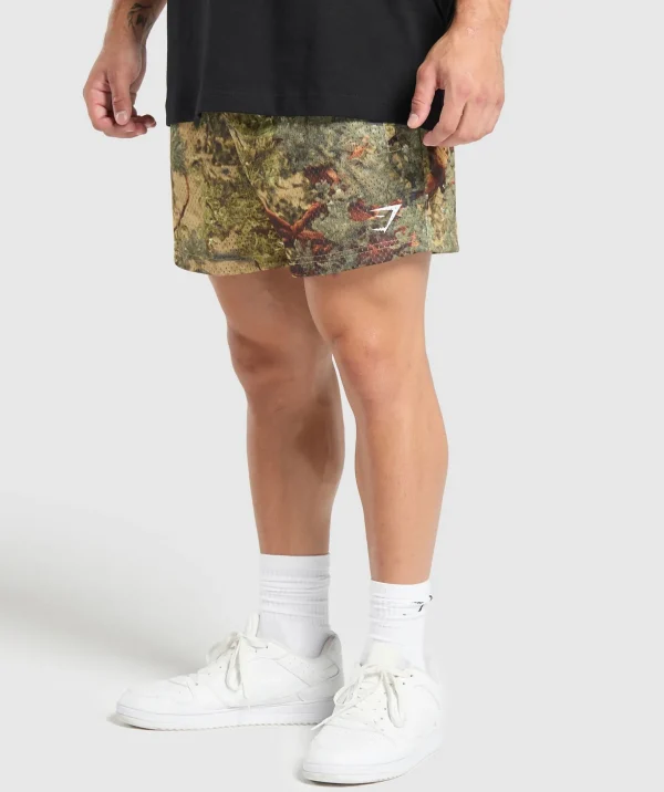 Printed Mesh 5" Shorts
