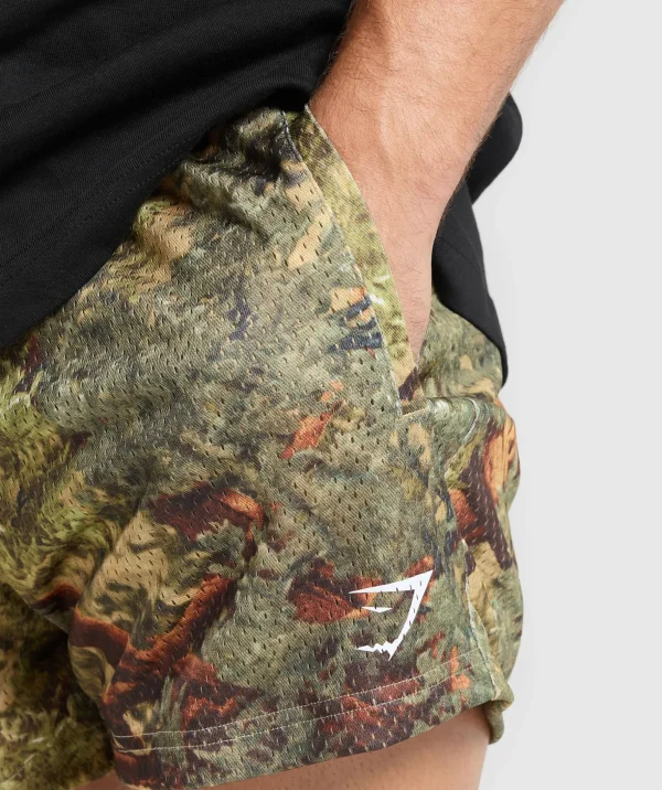 Printed Mesh 5" Shorts