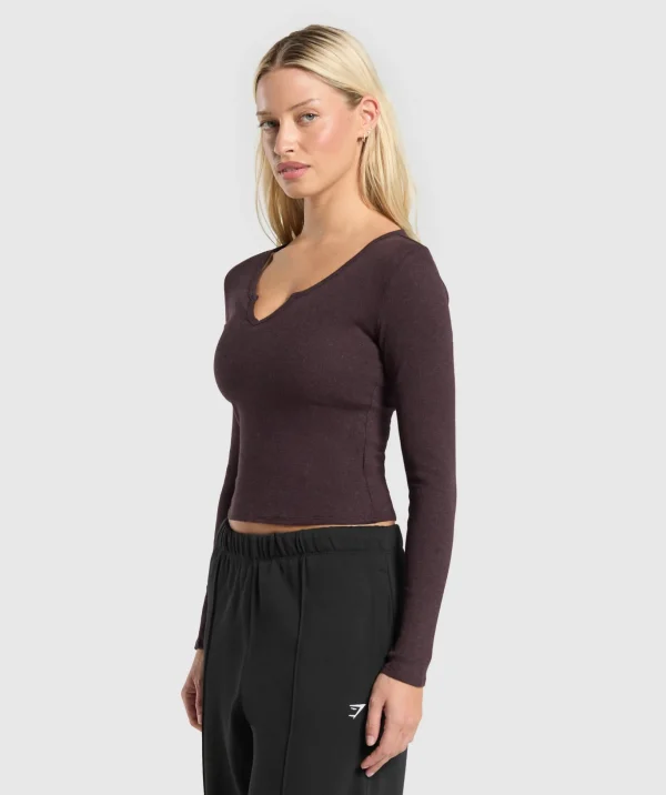 Rib Long Sleeve Top
