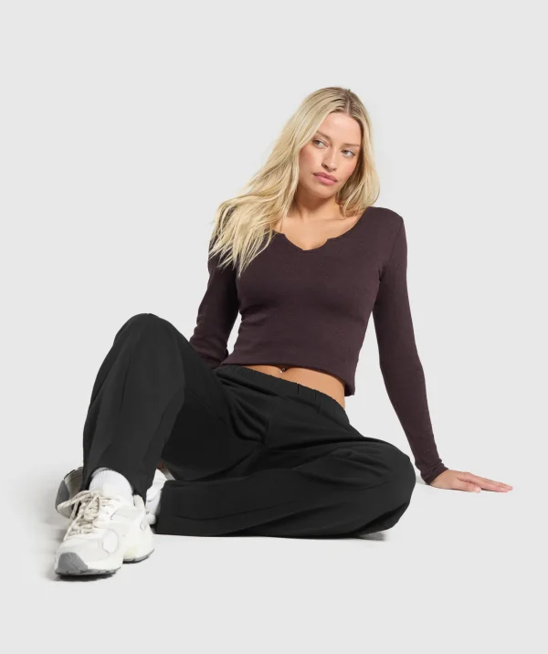 Rib Long Sleeve Top