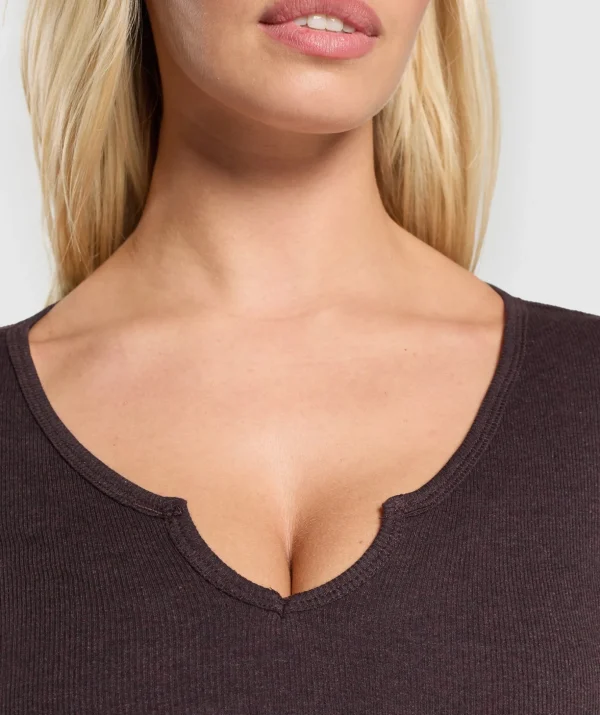 Rib Long Sleeve Top