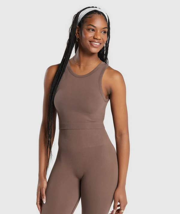 Ribbed Cotton Seamless Body Fit Tank