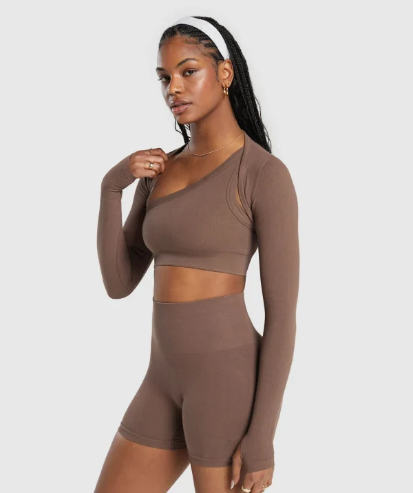Ribbed Cotton Seamless Shrug