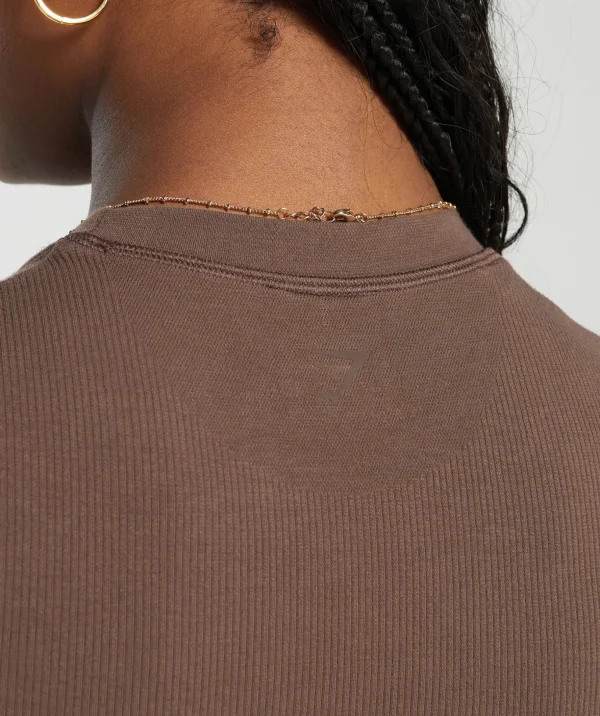 Ribbed Cotton Seamless T-Shirt