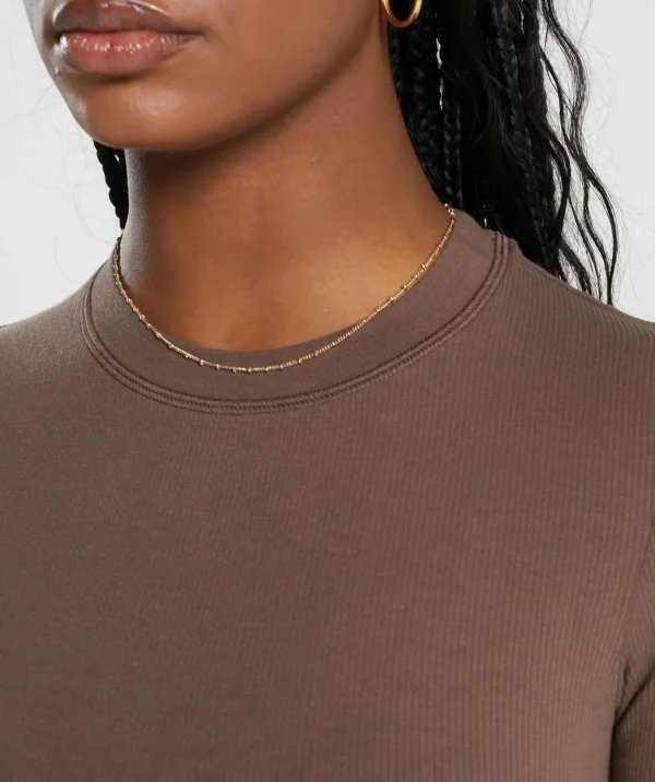 Ribbed Cotton Seamless T-Shirt