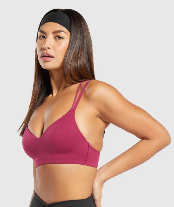 Strappy Back Light Support Sports Bra