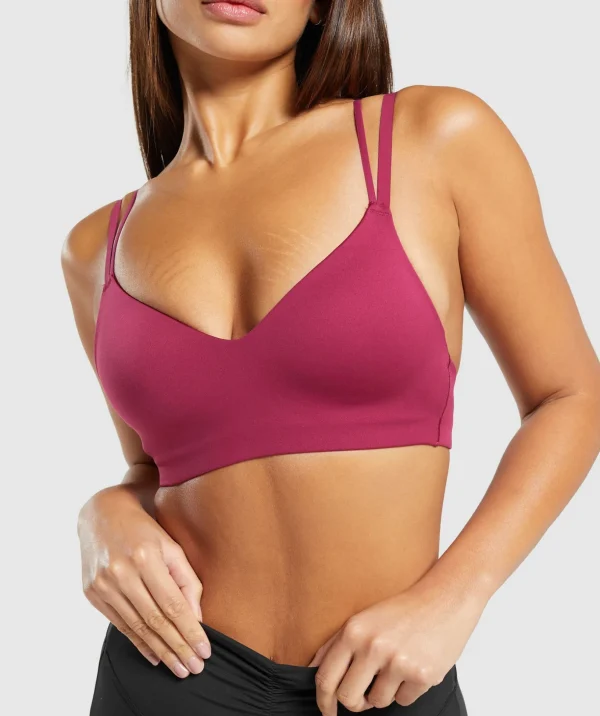 Strappy Back Light Support Sports Bra