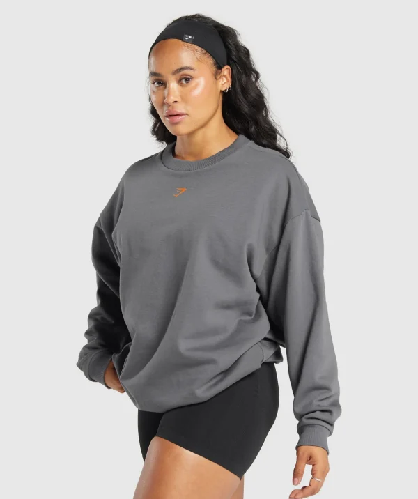 Strong Girl Lifting Club Oversized Graphic Crew