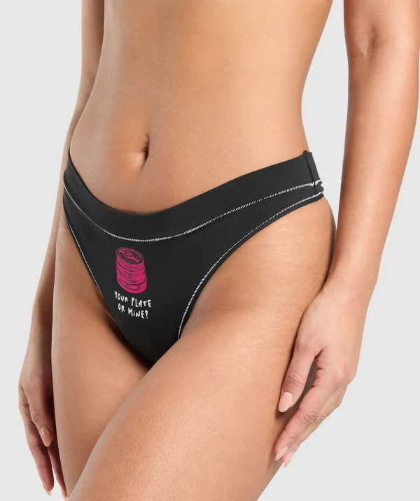 Your Plate or Mine Cotton Thong