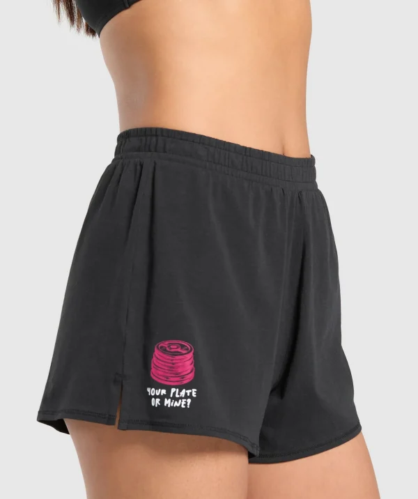 Your Plate or Mine Cotton Shorts